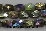 CLB695 15.5 inches 8*10mm faceted rectangle AB-color labradorite beads