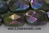 CLB699 15.5 inches 15*20mm faceted rectangle AB-color labradorite beads