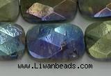 CLB707 15.5 inches 18*25mm faceted rectangle AB-color labradorite beads