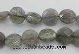 CLB741 15.5 inches 8mm faceted coin labradorite gemstone beads