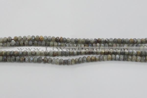 CLB756 15.5 inches 4*6mm faceted rondelle AB-color labradorite beads