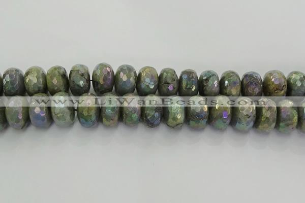 CLB763 15.5 inches 12*20mm faceted rondelle AB-color labradorite beads