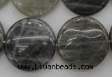 CLB78 15.5 inches 25mm flat round labradorite beads wholesale