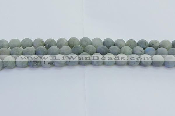 CLB875 15.5 inches 12mm round matte labradorite gemstone beads