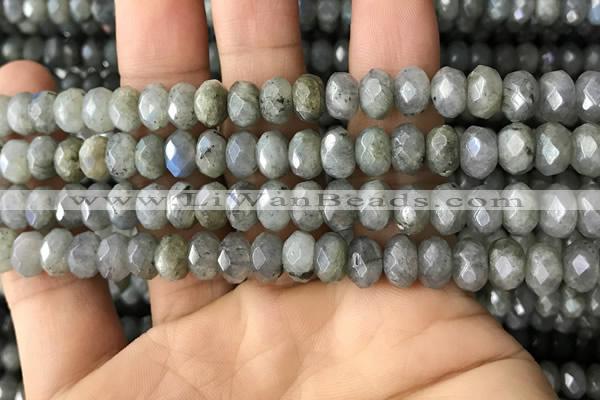 CLB886 15.5 inches 5*8mm faceted rondelle AB-color labradorite beads