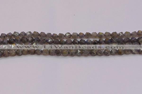 CLB972 15.5 inches 8mm faceted nuggets labradorite gemstone beads