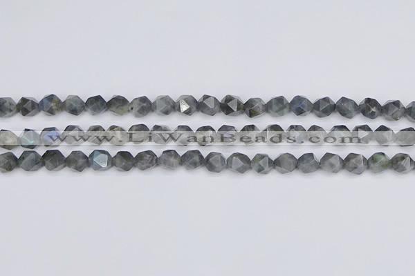 CLB986 15.5 inches 6mm faceted nuggets labradorite beads wholesale