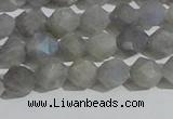 CLB996 15.5 inches 6mm faceted nuggets matte labradorite beads