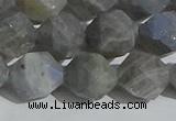 CLB999 15.5 inches 12mm faceted nuggets matte labradorite beads