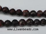 CLD102 15.5 inches 8mm faceted round leopard skin jasper beads