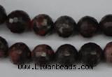 CLD104 15.5 inches 12mm faceted round leopard skin jasper beads