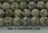 CLD202 15.5 inches 8mm round matte Chinese leopard skin jasper beads