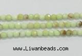 CLE32 15.5 inches 4mm faceted round lemon turquoise beads wholesale