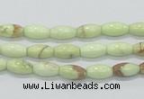 CLE35 15.5 inches 5*10mm rice lemon turquoise beads wholesale