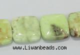 CLE39 15.5 inches 20*20mm square lemon turquoise beads wholesale