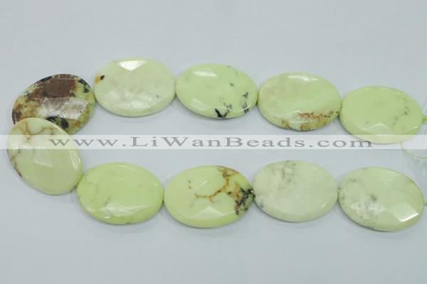 CLE59 15.5 inches 30*40mm faceted oval lemon turquoise beads