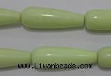 CLE77 15.5 inches 10*30mm teardrop lemon turquoise beads