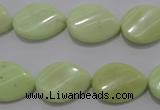 CLE83 15.5 inches 13*18mm twisted flat teardrop lemon turquoise beads