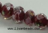 CLG02 12 inches 6*8mm faceted rondelle handmade lampwork beads