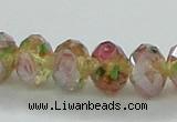 CLG03 12 inches 6*8mm faceted rondelle handmade lampwork beads