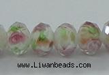 CLG04 12 inches 6*8mm faceted rondelle handmade lampwork beads