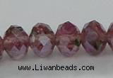 CLG06 12 inches 6*8mm faceted rondelle handmade lampwork beads