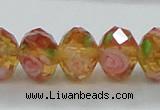 CLG08 12 inches 6*8mm faceted rondelle handmade lampwork beads