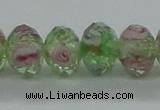 CLG09 12 inches 6*8mm faceted rondelle handmade lampwork beads