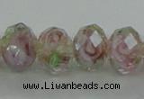 CLG11 12 inches 6*8mm faceted rondelle handmade lampwork beads