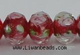 CLG12 13.5 inches 9*12mm faceted rondelle handmade lampwork beads