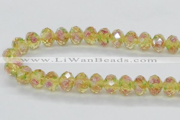 CLG14 13.5 inches 9*12mm faceted rondelle handmade lampwork beads