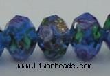 CLG17 13.5 inches 9*12mm faceted rondelle handmade lampwork beads