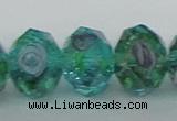 CLG20 13.5 inches 9*12mm faceted rondelle handmade lampwork beads