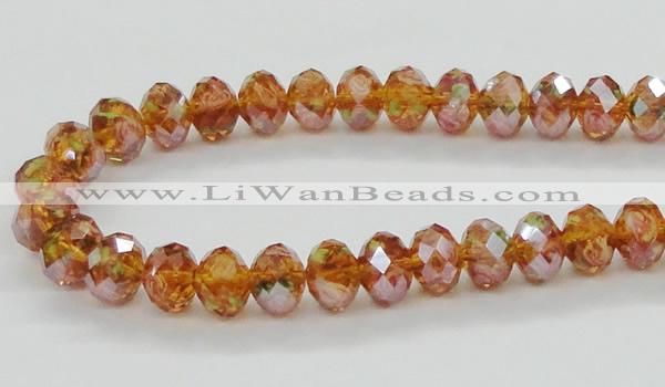 CLG21 13.5 inches 9*12mm faceted rondelle handmade lampwork beads