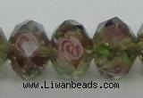 CLG22 13.5 inches 9*12mm faceted rondelle handmade lampwork beads