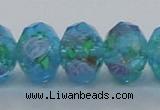 CLG23 13.5 inches 9*12mm faceted rondelle handmade lampwork beads