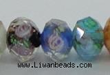 CLG24 13.5 inches 9*12mm faceted rondelle handmade lampwork beads