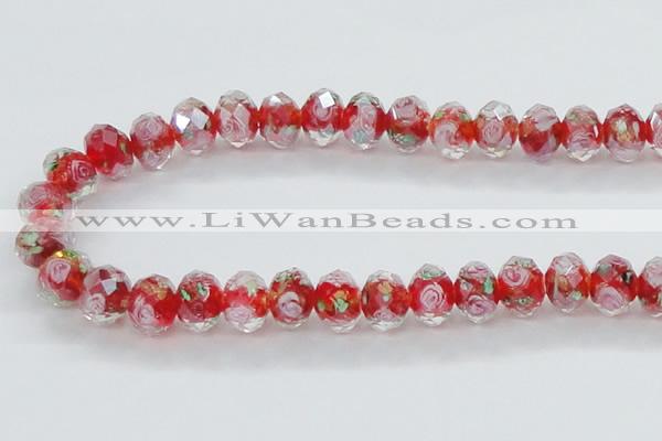 CLG25 15 inches 8*10mm faceted rondelle handmade lampwork beads