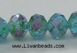 CLG28 15 inches 8*10mm faceted rondelle handmade lampwork beads