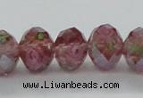 CLG29 15 inches 8*10mm faceted rondelle handmade lampwork beads