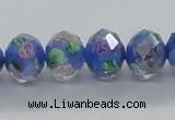 CLG30 15 inches 8*10mm faceted rondelle handmade lampwork beads