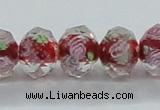 CLG32 15 inches 8*10mm faceted rondelle handmade lampwork beads