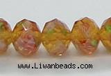 CLG34 15 inches 8*10mm faceted rondelle handmade lampwork beads