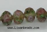 CLG35 15 inches 8*10mm faceted rondelle handmade lampwork beads