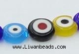 CLG507 16 inches 10mm flat round lampwork glass beads wholesale