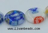 CLG517 16 inches 14mm flat round lampwork glass beads wholesale