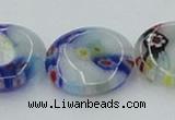 CLG518 16 inches 16mm flat round lampwork glass beads wholesale