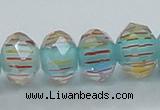 CLG53 13 inches 9*12mm faceted rondelle handmade lampwork beads