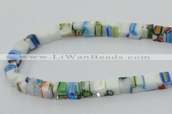 CLG532 16 inches 8*8mm cube lampwork glass beads wholesale