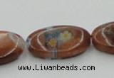 CLG554 16 inches 12*18mm oval goldstone & lampwork glass beads